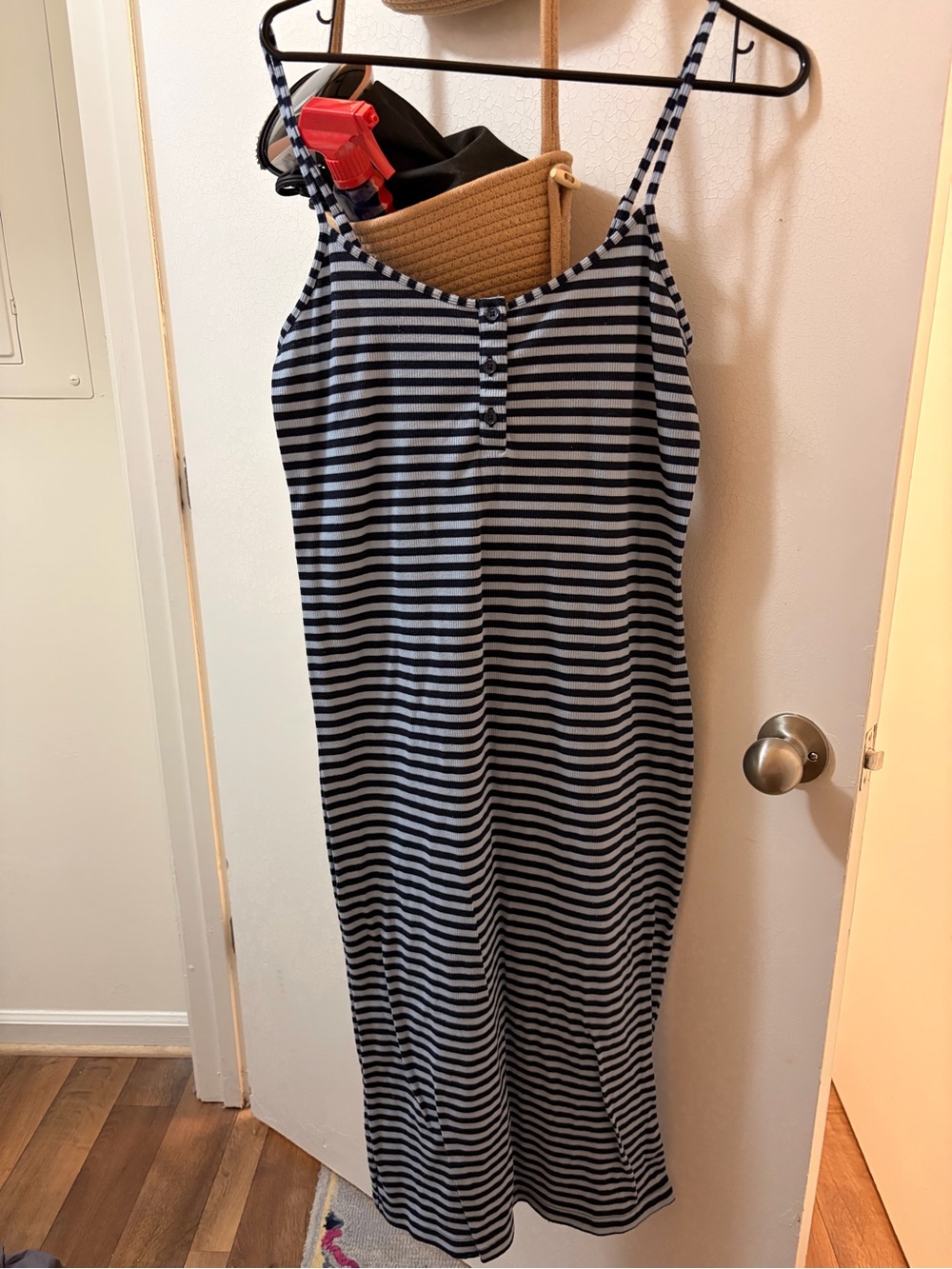 No Boundaries Navy & White Striped Sleeveless Nightdress